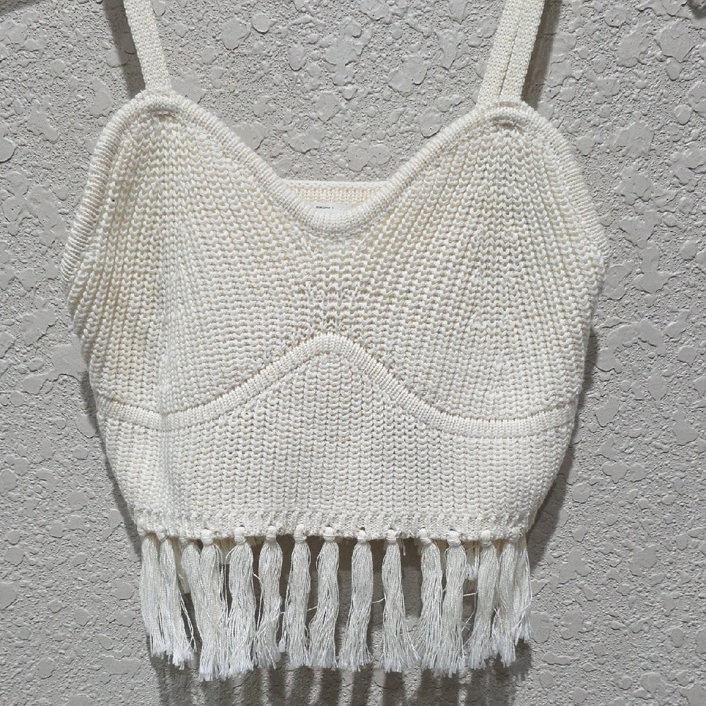 Wild Fable Cream Crop Tank Top